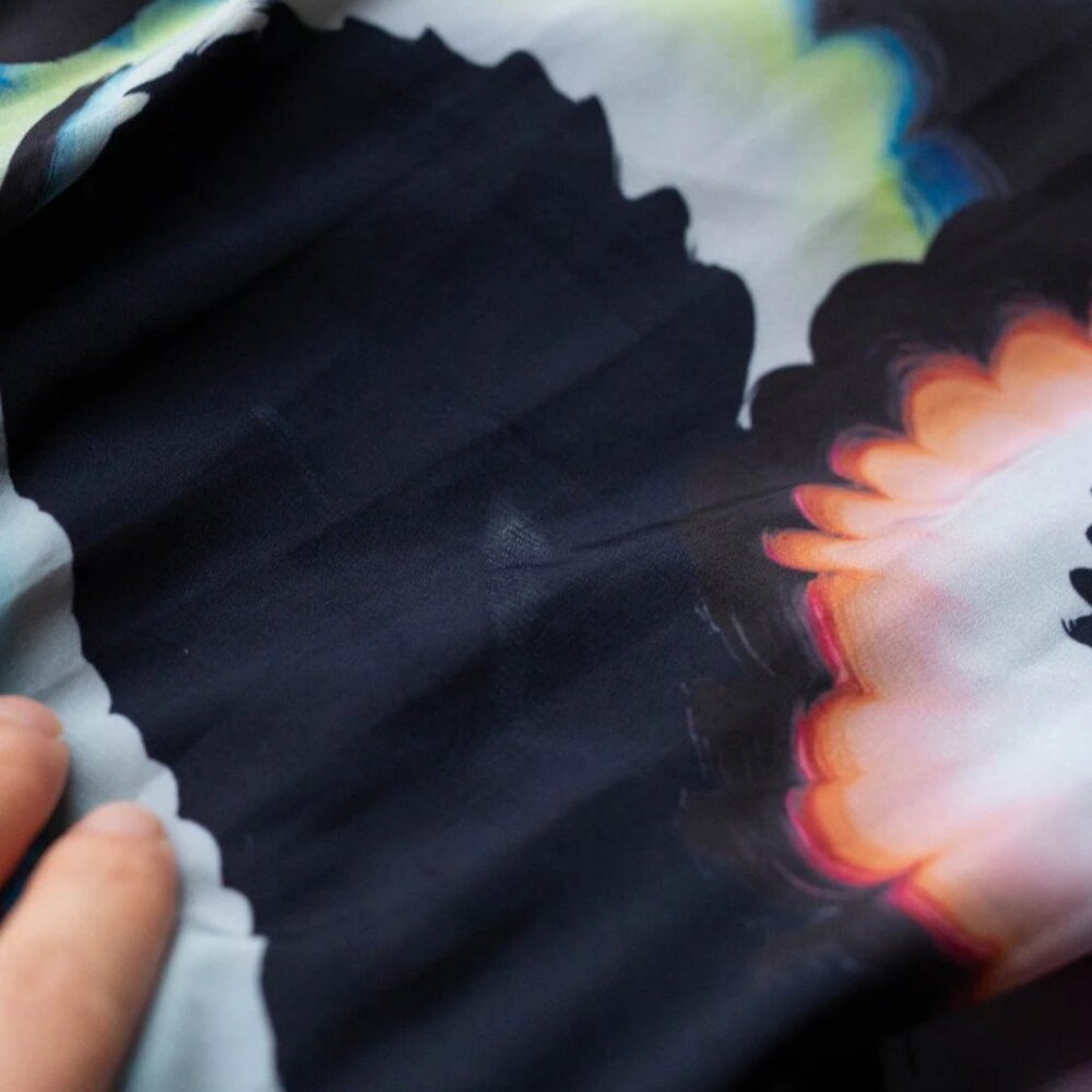 A.L.C. Leah Abstract Print Maxi Dress Size 0 Black Multicolor Long Sleeve $895 - Picture 10 of 16